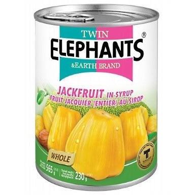 Twin Elephant yellow jackfruit in Syrup 565g-0